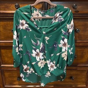 West Kei Green Floral Blouse